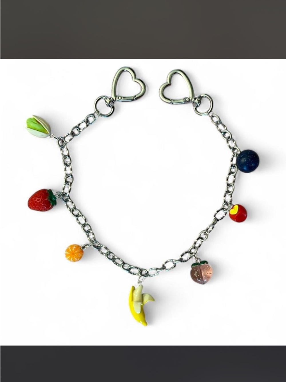 Silver Fruit Purse Charm Colorful Fruit Charms - Picture 2 of 4